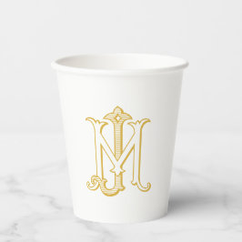 EDITABLE COLOR JM Monogram MJ Monogram Paper Cups Pappbecher