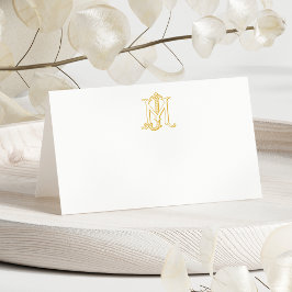 EDITABLE COLOR JM Monogram MJ Monogram Platzkarte