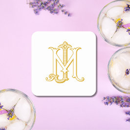 EDITABLE COLOR JM Monogram MJ Monogram Untersetzer