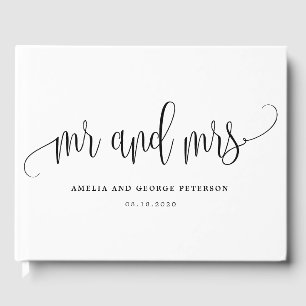EDITABLE COLOR Lovely Calligraphy LCC Mr. and Mrs. Gästebuch