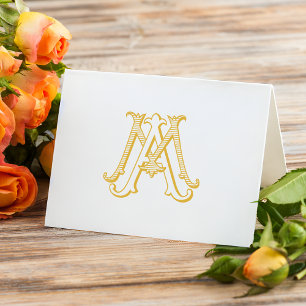 EDITABLE COLOR MA Monogram AM Monogram Notecard Karte