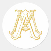 EDITABLE COLOR MA Monogram AM Monogram Sticker (Vorderseite)
