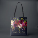 EDITABLE COLOR Marine Marsala Rustic Boho Floral Tasche<br><div class="desc">ÄNDERBARE HINTERGRUNDFARBE Bohemischer Stil Allover Print Tote Bag mit Aquarellbildern von Bordeaux, Marsala, Rot und Rosa Bronze und Rose mit Federn Akzent auf marineblau Hintergrund. Dies ist ideal für Herbst/Herbst/Winter, Blumenveranstaltungen und Böhmerische Veranstaltungen. Matching-Elemente sind ebenfalls verfügbar. * Bitte klicken Sie auf die Schaltfläche "Anpassen", um Farbe, Schriftart und Größe...</div>