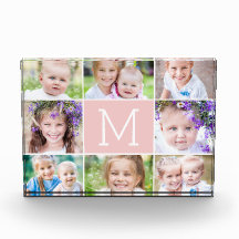 EDITABLE COLOR Monogram Collage Foto Block