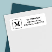 Editable Color Monogram Moderne klassische Adresse