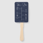 Editable Color Navy Blue Wedelzeitline Fächer (Vorderseite)