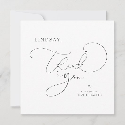 Editable Color Niedlich Script Bridesmaid Vielen D (Vorderseite)