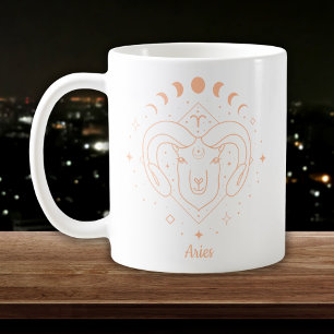 Editable Color Peach Aries Astrologie Zodiac-Zeich Kaffeetasse