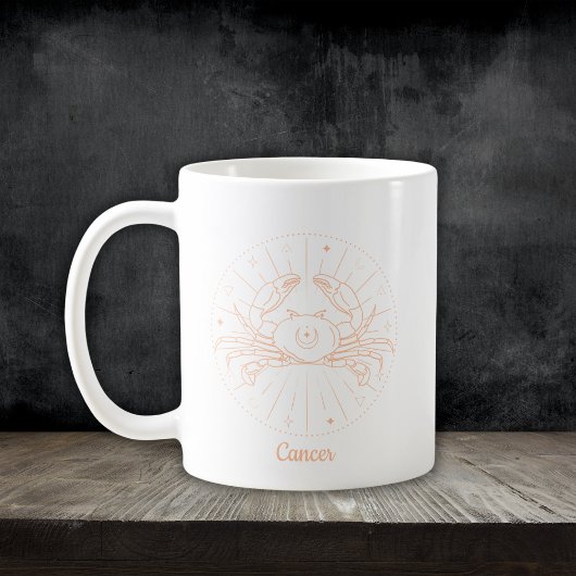 Editable Color Peach Cancer Zodiac-Zeichen Kaffeetasse