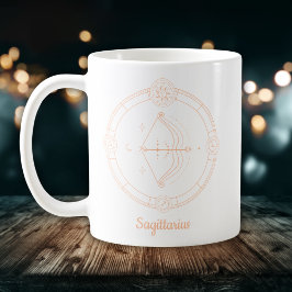 Editable Color Peach Sagittarius Zodiac Sign Kaffeetasse
