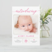 Editable Color Pure Elegance Birth Ankündigung (Stehend Vorderseite)