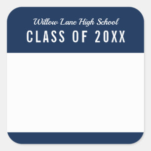 Editable Color School Class Wiedersehen Name Quadratischer Aufkleber