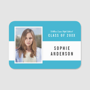 Editable Color School Wiedersehen Yearbook Foto Namensschild