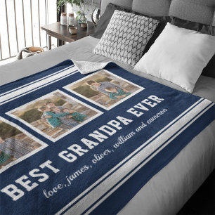 Editable Color Sporty Best Opa Ever Foto Fleecedecke