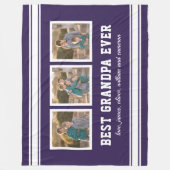 Editable Color Sporty Best Opa Foto Fleecedecke (Vorderseite)