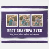 Editable Color Sporty Best Opa Foto Fleecedecke (Vorderseite (Horizontal))