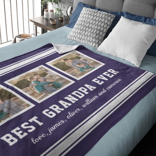 Editable Color Sporty Best Opa Foto Fleecedecke
