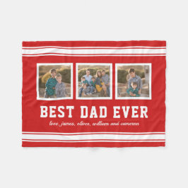 Editable Color Sporty Best Vater je Fotolage Fleecedecke