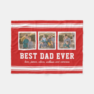 Editable Color Sporty Best Vater je Fotolage Fleecedecke