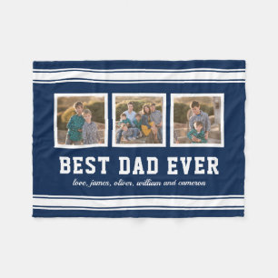 Editable Color Sporty Best Vater je Fotolage Fleecedecke