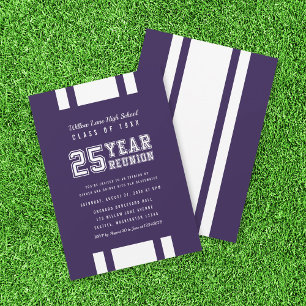 Editable Color Varsity 25 Year Class Wiedersehen Einladung