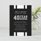 Editable Color Varsity 40-Year Class Wiedersehen Einladung (Stehend Vorderseite)