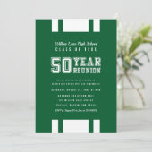 Editable Color Varsity 50 Year Class Wiedersehen Einladung (Stehend Vorderseite)