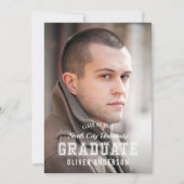 Editable Color Varsity Foto Graduate Ankündigung (Vorderseite)