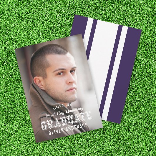 Editable Color Varsity Foto Graduate Ankündigung