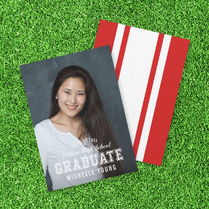 Editable Color Varsity Foto Graduate Ankündigung