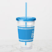 Editable Color Varsity Schließ Class of Year Acryltrinkbecher (Rechts)