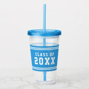 Editable Color Varsity Schließ Class of Year Acryltrinkbecher