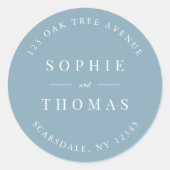 Editable Color Wedding Rücksendeadresse Moderne Runder Aufkleber (Vorderseite)