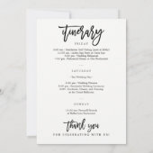 EDITABLE COLOR Wedding Welcome Letter Itinerary (Rückseite)