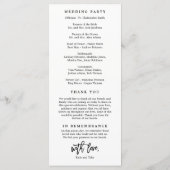 EDITABLE COLOR Wedding Zeremony Program #BCC Programm (Rückseite)