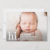 Editable Color Wertvoll Hi Baby Birth Ankündigung (Vorderseite)