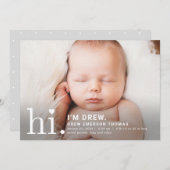 Editable Color Wertvoll Hi Baby Birth Ankündigung (Vorne/Hinten)