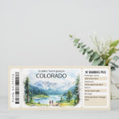 Editable Colorado Flugzeug Ticket, Colorado Trip Einladung (Stehend Vorderseite)