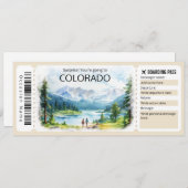 Editable Colorado Flugzeug Ticket, Colorado Trip Einladung (Vorne/Hinten)