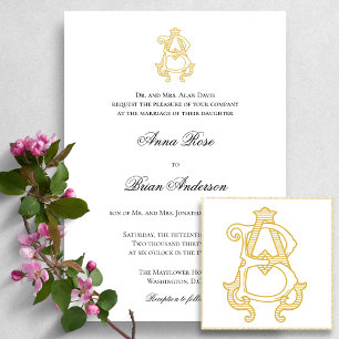 EDITABLE COLORS AB Monogram BA Logo Einladung