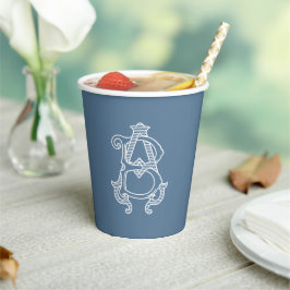 EDITABLE COLORS AB Monogram BA Monogram Cups Pappbecher