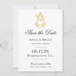 EDITABLE COLORS AB Monogramm BA Monogramm Einladun Save The Date
