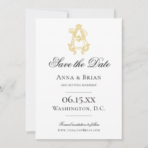 EDITABLE COLORS AB Monogramm BA Monogramm Einladun Save The Date