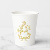 EDITABLE COLORS AC Monogram CA Monogram Paper Cups Pappbecher (Vorderseite)