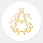 EDITABLE COLORS AG Monogramm GA Monogramm-Aufklebe Runder Aufkleber (Vorderseite)
