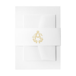 EDITABLE COLORS AG Monogramm GA Monogramm Bauchban Einladungsbanderole