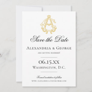 EDITABLE COLORS AG Monogramm GA Monogramm Einladun Save The Date