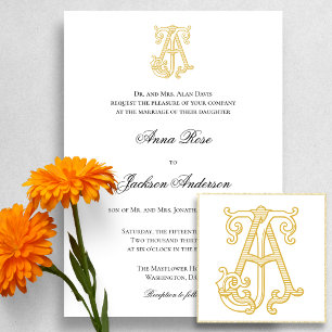 EDITABLE COLORS AJ Monogram JA Logo Einladung