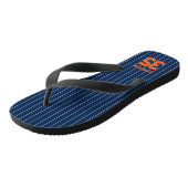 Editable Colors Baseball Jersey Stripes Name Badesandalen (Schrägansicht)