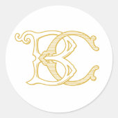 EDITABLE COLORS BC Monogram CB Monogram Sticker (Vorderseite)